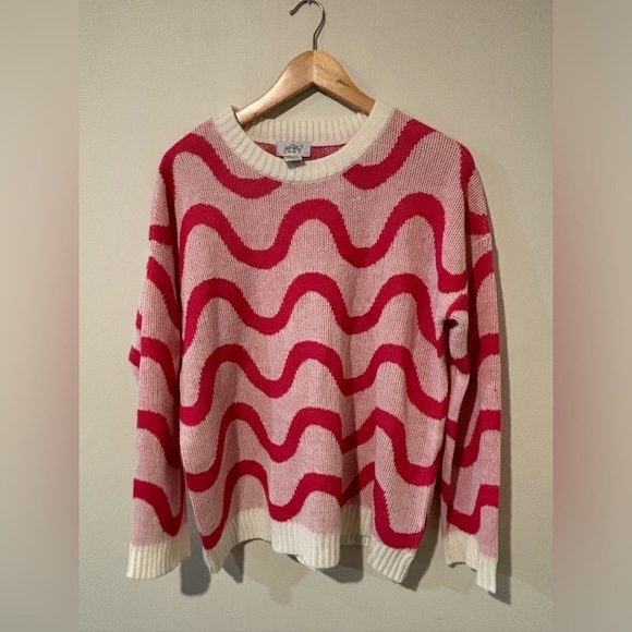 Just Polly- wavy Print knit sweater - Picture 1 of 4